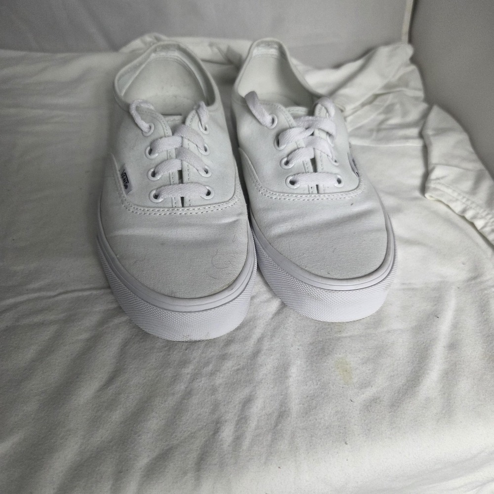 Vans Shoes Mens Size 6 White Authentic Canvas Low Top Skate Sneakers Casual